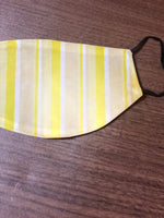 Lined yellow and brown lined design Face Cover