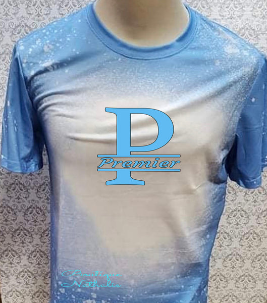 Premier Athletics Split letter Carolina Blue bleached designed T-shirt