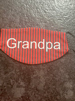 Grandpa Personalized Red and black  Face Cover
