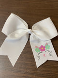 White Kitty Cheer style bow