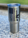 Patriot Flag with green stripe and AR 20 oz Tumbler