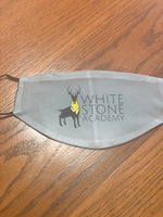 White Stone design with gray background Face Cover