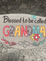 Blessed to be called Grandma Face Cover with gray background