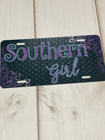 Southern Girl Pink and purple License Plate