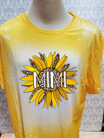 Multi Colored Mimi inside Sunflower designed Yellow bleached  designed T-shirt