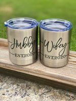 Wifey and Hubby set of 2 est. 2020 design Lowball