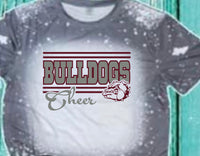 Bulldogs  Cheer designed Gray bleached  designed T-shirt