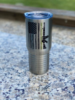 Patriot Flag with green stripe and AR 20 oz Tumbler