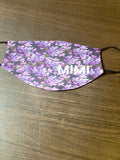 Personalized purple Flower Face Cover