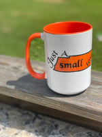 TN State outline - small town girl designed 15 oz. Mug with orange inside and orange handle