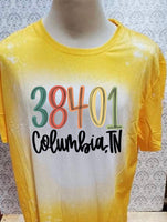 Multi Colored 38401 Columbia TN designed Yellow bleached  designed T-shirt