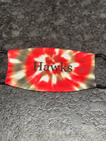 Hawk Red white and brown Tie Dye Face Cover